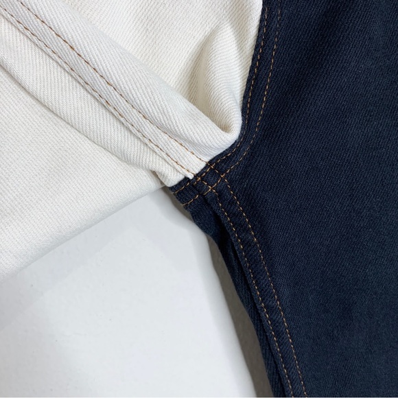 Nanushka Kemia Two Tone Straight Leg Jeans (Sz 24) Black / Cream - Picture 7 of 16